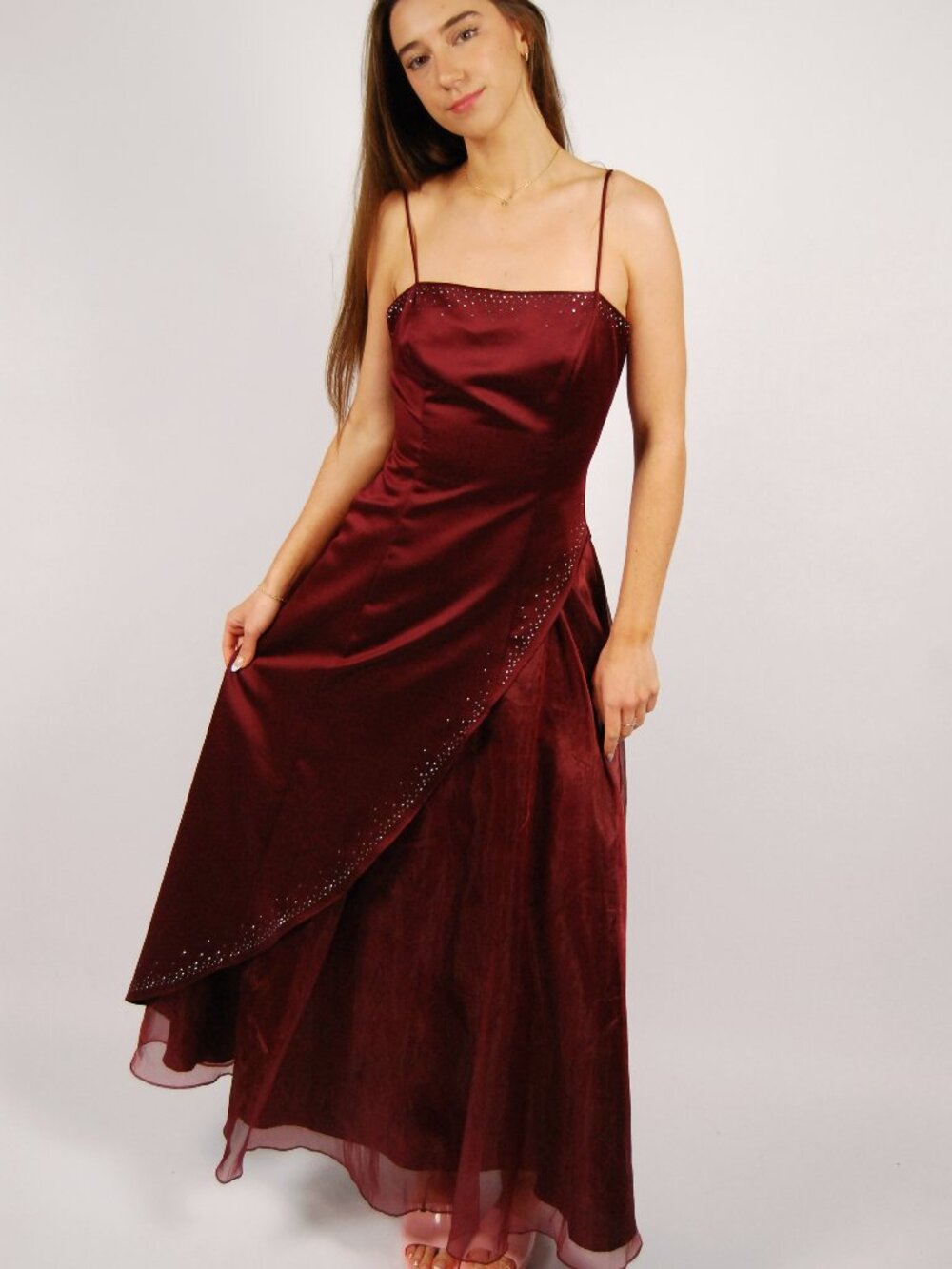 90s Vampy Prom Gown (8) red vintage maxi full length evening formal black tie
